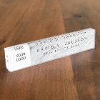 Custom Logo White Grey Marble Elegant Professional