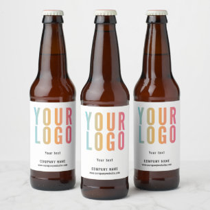 Custom Logo White Minimalist Beer Bottle Labels