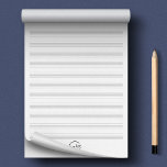 Custom Logo White Music Sheet Paper Notepad<br><div class="desc">11 Staves White Music Sheet Paper. Perfect for music teachers,  music students,  composers,  music schools. Simply change the logo image for your own. Use image with transparency for better results.</div>