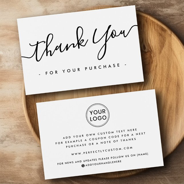 Custom logo white or any colour thank you insert (Custom logo white or any color thank you insert)