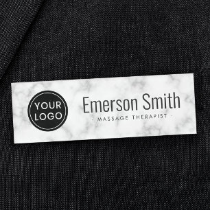 Custom logo white professional magnetic name tags