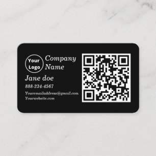 Custom logo with QR code and social media icons Bu Business Card