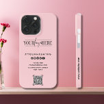 Custom Logo With Social Media Icons Business iPhone 13 Pro Case<br><div class="desc">Modern Business iPhone case. To personalise,  add all business info necessary along with the QR code. Great idea for business thank you or promotional gifts.</div>