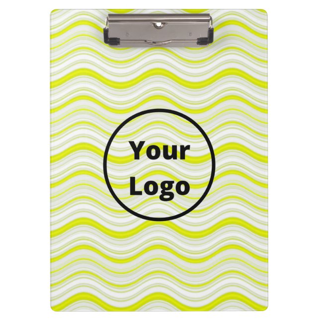 Custom logo yellow and white wavy stripes clipboard (Front)