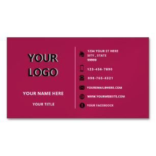 Custom Logo Your Branded Info Business Card Magnet