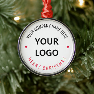 Custom Logo Your Business Name Merry Christmas Metal Tree Decoration