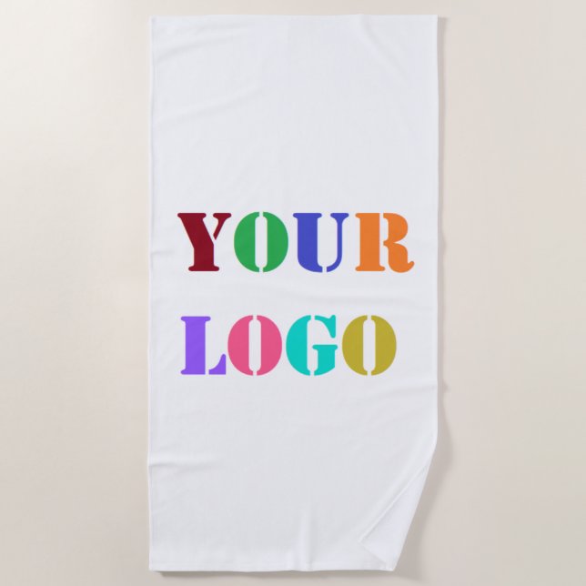Custom Logo Your Business Promotional Personalised Beach Towel (Front)