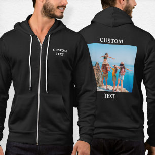 Custom Logo Zipped Hoodie, Your Own Text Photo Zip Hoodie