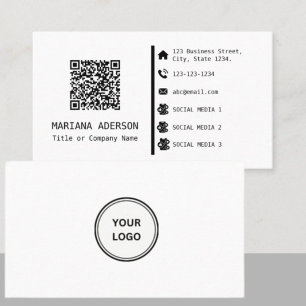 Custom Logos, Social Media Icons, and QR Code Business Card