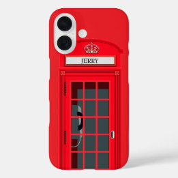 Custom London Red Phone Booth iPhone 16 Case