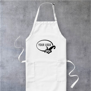 Custom Long White Apron Uniform with Pockets