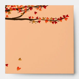 [Custom]Love Birds Falling Hearts Wedding Envelope