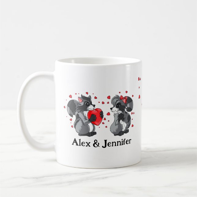 Custom Love Couple Names Personalized Coffee Mug (Left)