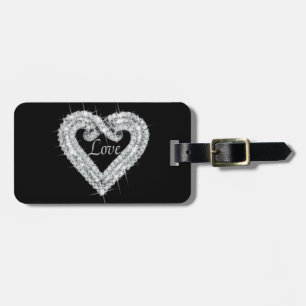 Custom Love Diamond Heart Luggage Tag