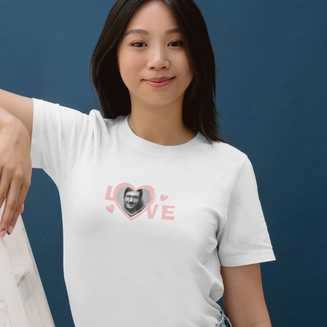 Custom LOVE Heart Photo Personalised Romantic Gift T-Shirt (Creator Uploaded)