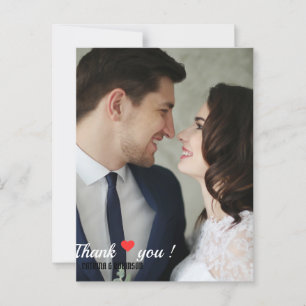 Custom love Heart Wedding Photo Postcard