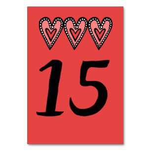 Custom Love Heart Wedding Table Number