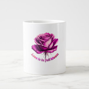 Custom Love In Full Bloom Rose Valentine Gift Large Coffee Mug