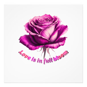 Custom Love In Full Bloom Rose Valentine Gift Photo Print