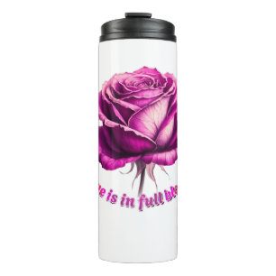 Custom Love In Full Bloom Rose Valentine Gift Thermal Tumbler