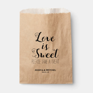 Custom Love is sweet wedding candy buffet favour Bags