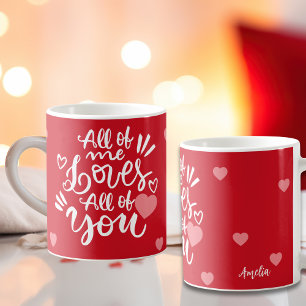 Custom Love Message Hearts Personalized Name Coffee Mug