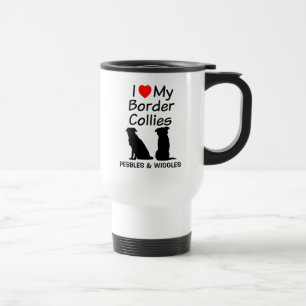 Custom Love My Two Border Collie Dogs Mug