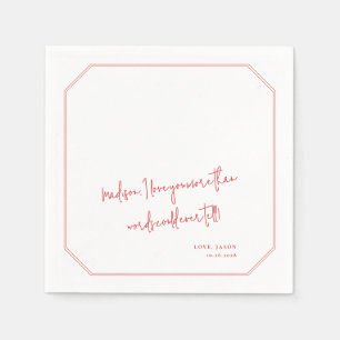 Custom Love Note Handwritten Style Wedding Vows Napkin