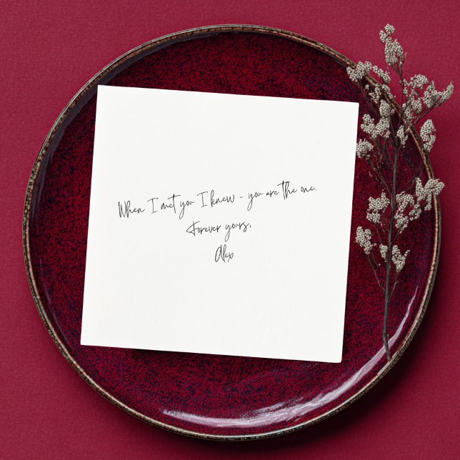 Custom Love Note Upload Your Own Handwriting Napkin (Creator Uploaded)