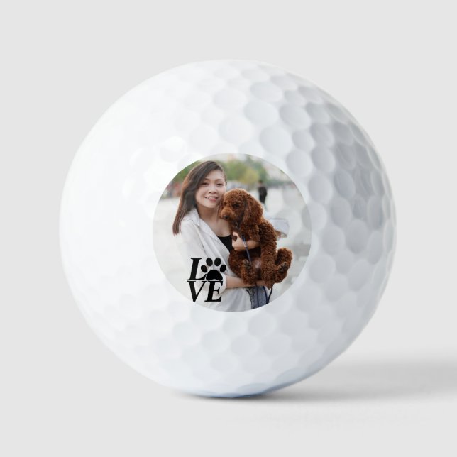 Custom LOVE Paw Print Golf Balls – For Dog Lovers  (Front)