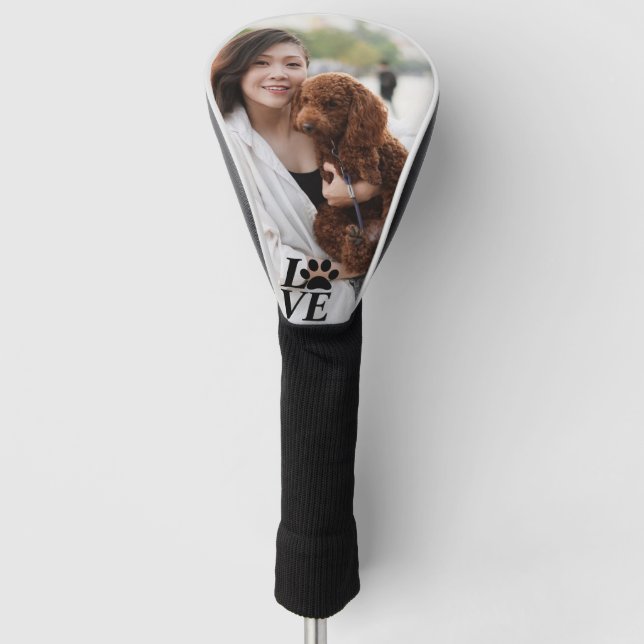 Custom LOVE Paw Print Golf Head Cover  (Front)