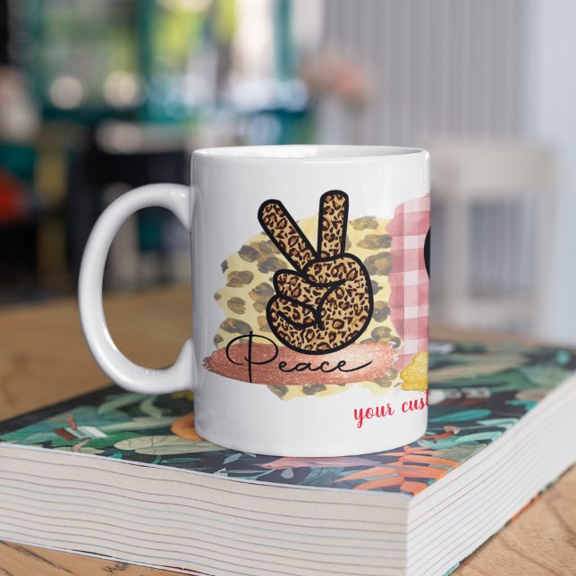 Custom Love Peace Chihuahua Valentine's Day Dog Coffee Mug (Creator Uploaded)