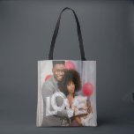 Custom LOVE Personalised Two Photo Tote Bag<br><div class="desc">Custom Personalised Photo bag from Ricaso - add your own two photographs to this unique gift idea with bold LOVE typography detail.</div>