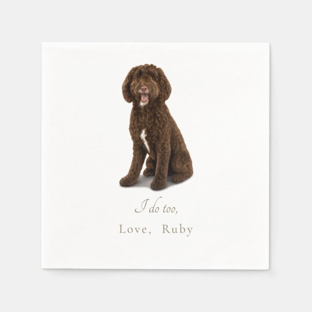 Custom Love Pet's Name Wedding II Napkins (Front)