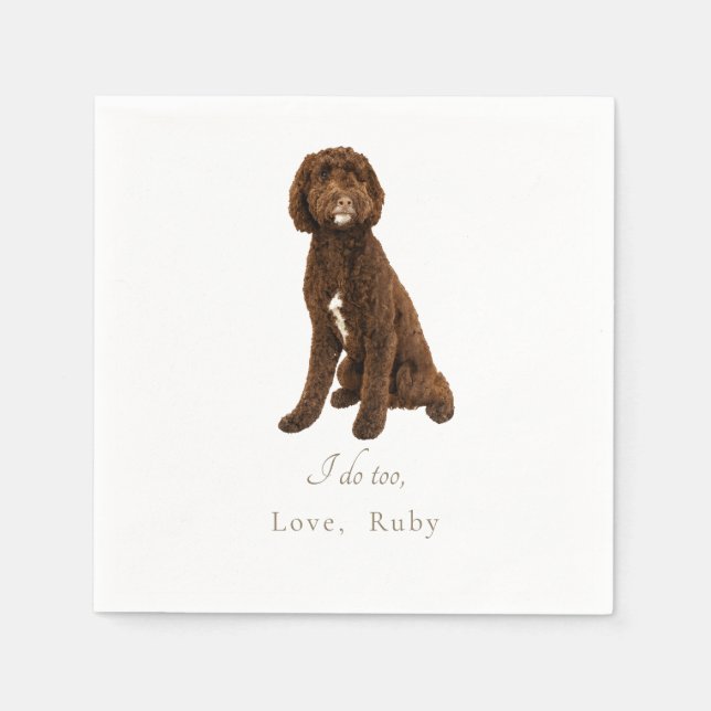 Custom Love Pet's Name Wedding Napkins (Front)