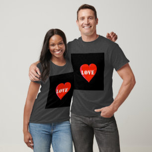 Custom Love Text image Charcoal Heather Colour T-Shirt