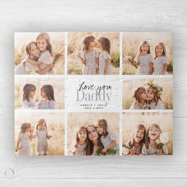 Custom Love You Daddy Fathers Day Photo Collage Jigsaw Puzzle (Creator Uploaded)