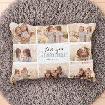 Custom Love You Grandma Grandkids Photo Collage Decorative Cushion<br><div class="desc">Love you Grandma! Beautiful modern family photo collage gift for a beloved grandmother combines whimsical handwritten script with modern typography and layout. Fill this custom accent pillow with 8 favourite family photos of grandchildren,  weddings and other life events and bring a smile to grandma's face for years to come.</div>