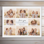 Custom Love You Grandma Grandkids Photo Collage Faux Canvas Print<br><div class="desc">Love you Grandma! Beautiful modern family photo collage gift for a beloved grandmother combines whimsical handwritten script with modern typography and layout. Fill this custom picture plaque with 8 favourite family photos of grandchildren,  weddings and other life events and bring a smile to grandma's face for years to come.</div>