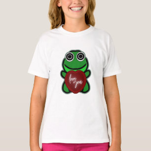 Custom Love You Kawaii Frog Heart Gift T-Shirt