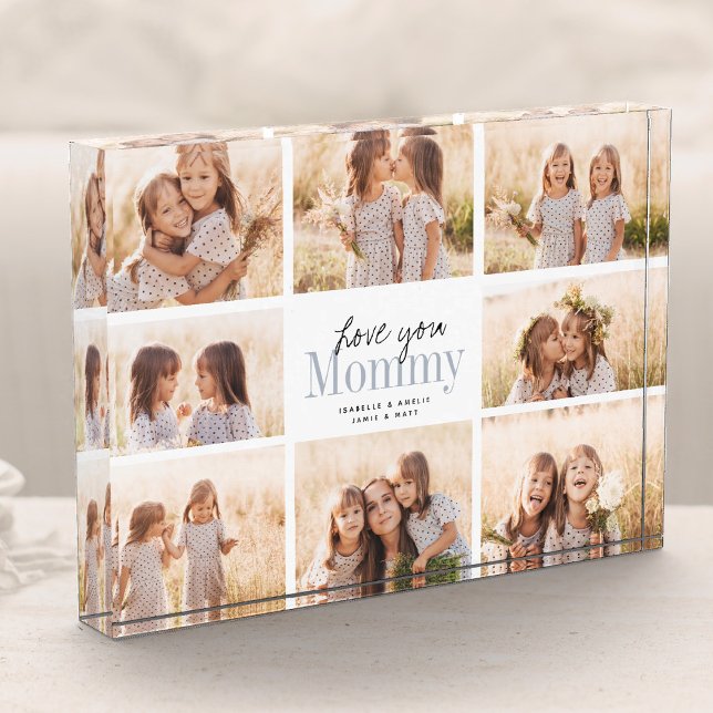 Custom Love You Mummy Mothers Day Photo Collage Block (Creator Uploaded)