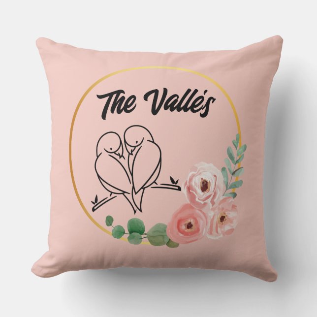 Custom Lovebirds Throw Pillow | Sofa | Bedroom (Front)