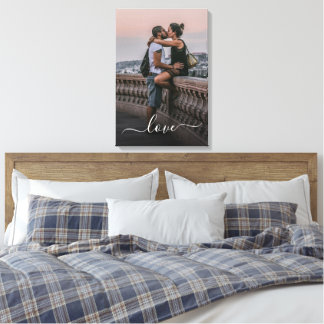 Custom Lovers Picture And Simple Love Quote Text Canvas Print