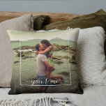 Custom Lovers Picture And Simple Love Quote Text Cushion<br><div class="desc">Cute romantic You & Me text written in a stylish elegant typography font. With option to personalize or customize with photo of your choice. With option to personalize or customize with photo of your choice. Unique keepsake, birthday, anniversary, Valentine's Day gift, or thoughtful Christmas present. Easily customizable with a photograph...</div>