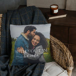 Custom Lovers Picture And Simple Love Quote Text Cushion<br><div class="desc">Cute romantic With You I Am Home text written in a stylish elegant typography font on a square throw pillow. A unique keepsake with the option to personalize or customize with a photo of your choice.</div>