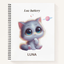 Custom Low Battery Cat Journal