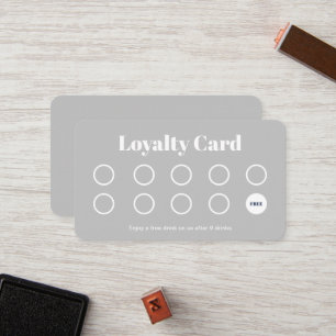 Custom Loyalty Card - Simple Grey and White