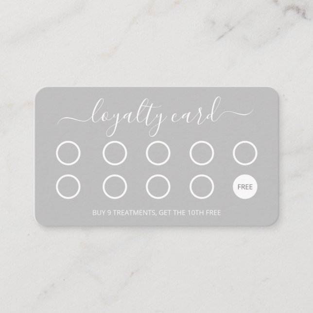 Custom Loyalty Card Simple Script Black and White (Front)