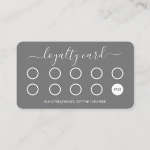 Custom Loyalty Card - Simple Script Grey and White