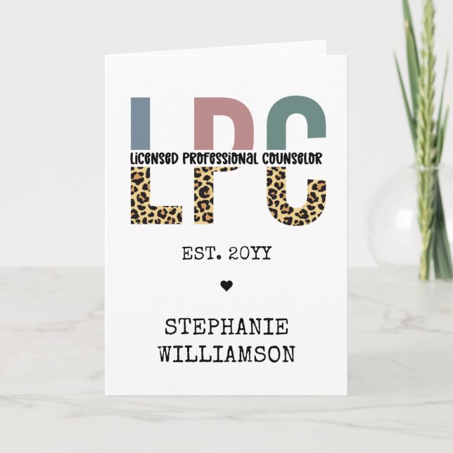 Custom LPC Licensed Professional Counsellor Gift Card (Front)